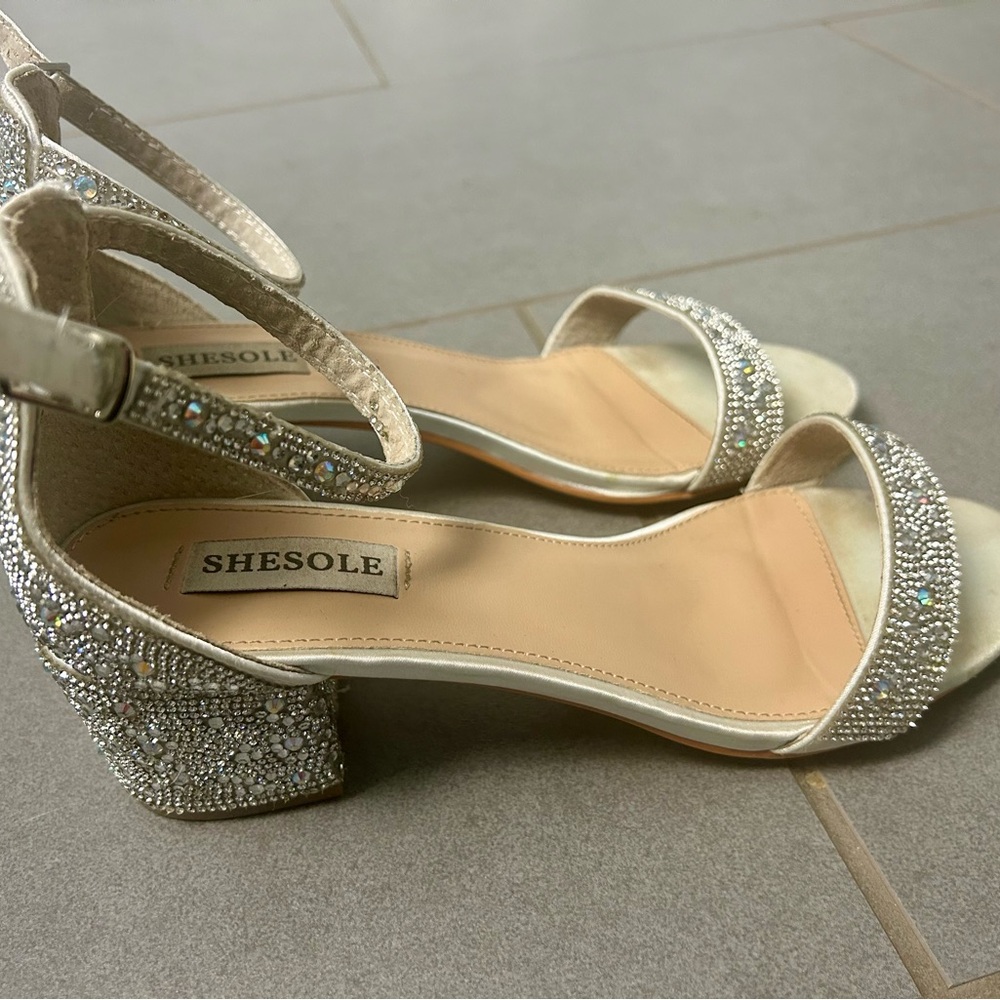 Women's Silver Heeled Sandals